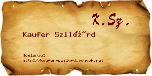 Kaufer Szilárd névjegykártya