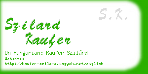 szilard kaufer business card