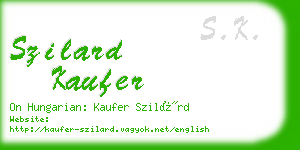 szilard kaufer business card